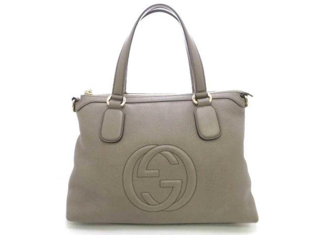 Gucci Soho Bag Shoulder Leather Gray